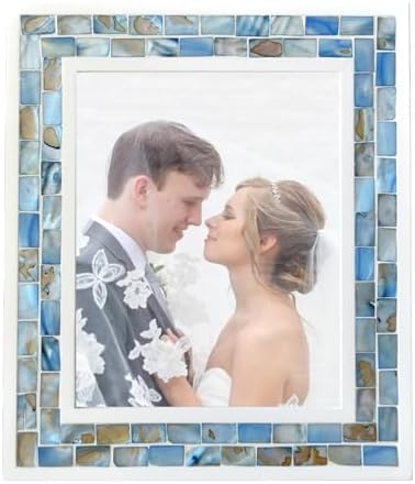 Beach Picture Frame 8x10, Mother of Pearl Photo Frame, Blue Grey, 1pc by GIFTME5
