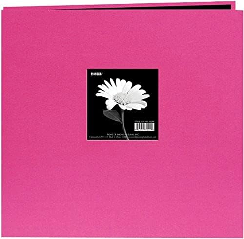 Pioneer 8 Inch by 8 Inch Post Bound Fabric Frame Cover Memory Book, Bright Pink by PioneerPhotoAlbums