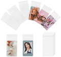 100 Packs Photocard Sleeves, 59 x 90 mm 200 Microns Kpop Clear Sleeves Idol Photo Cards Transparent Protector Trading Cards Shield Cover (Sealable) by Baskiss