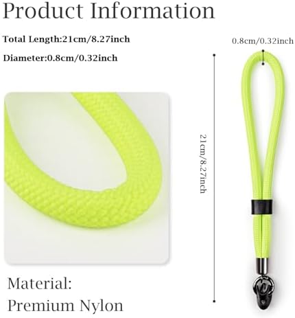 VOVMOEYA Camera Wrist Strap Rope,Camera Hand Strap Compatible with Fujifilm Nikon Canon Sony DSLR Camera - Fluorescent Green - Image 2
