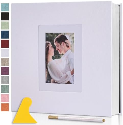 Photo Album Self Adhesive Pages Large 11x10.6 White 40 Pages by Semfalbuums
