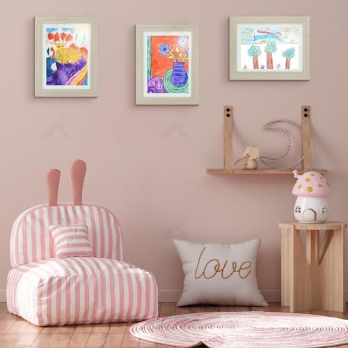 4 Pack 9x12 Front-Opening Kids Artwork Frames Changeable (Grey) - Image 4