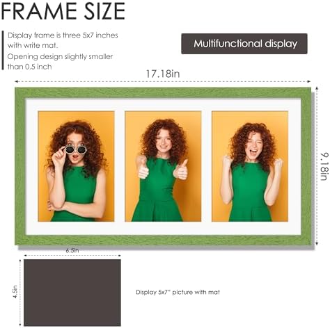 DUENPY 8x16 Collage Frame For 3 5x7 Photos Green - Image 5