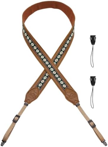 Leather Camera Strap, Quick Release Camera Neck Strap for All Cameras, Retro Jacquard Camera Straps for Photographers - Image 2