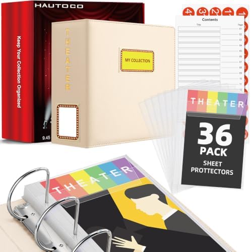 HAUTOCO Show-Bill Binder with 36 Sleeves for 8.5" x 5.5" Broadway Programs by HAUTOCO