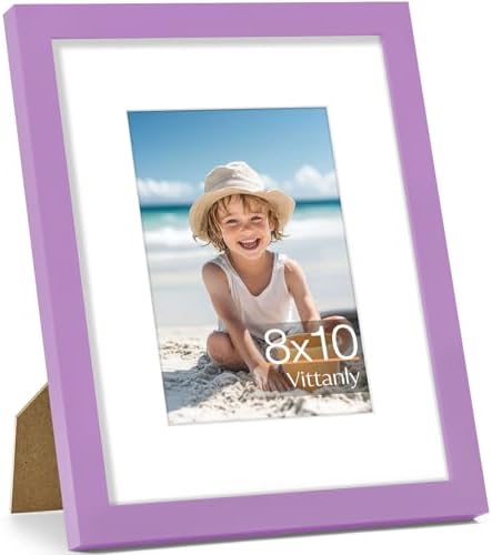 Vittanly 8x10 Picture Frame Made of Solid Wood for Wall or Tabletop, Purple by Vittanly