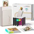 Liene Pearl N200 Pro Portable Photo Printer, Instant Mini Picture Printer for iPhone Smartphone, Thermal Dye Sublimation, Bluetooth Sticker Printer 50 Sheets 2x3 Adhesive Paper & 5 Cartridges, Gold by Liene