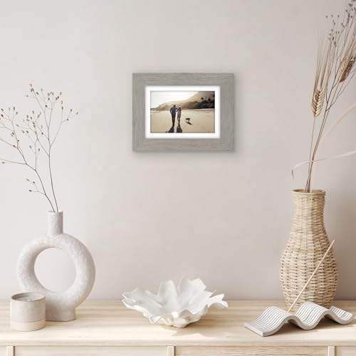 Americanflat 5x7 Picture Frame - Matted to 4x6 - Grey Wood - Image 6