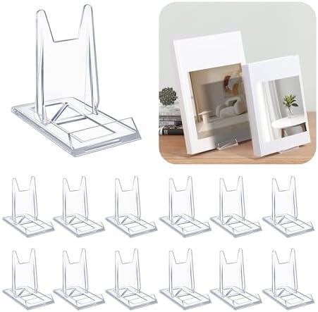 12 Pack Adjustable Acrylic Book Stand for Display, 4.2in H by BoundlesEcho