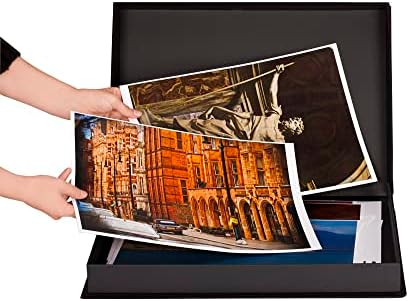 HG Art Concepts Art Photo Storage Box Eternity Archival Clamshell Box For Storing Artwork, Photos & Documents Deluxe Acid-Free Sturdy & Lined With Archival Paper - [Black - 11" x 14"] - Image 4