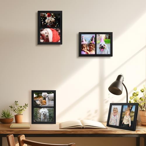 Golden State Art, 5x7 Double Picture Frame, Display Two 5x7 Photos(Black) - Image 2