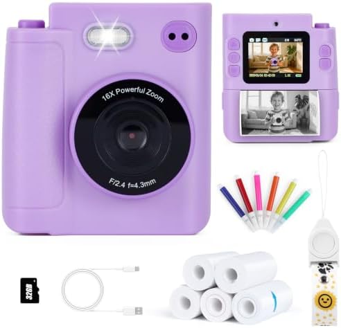 Cudinham Kids Camera Instant Print, Gifts for Age 3-12 Kids, 5 Rolls Paper by Cudinham