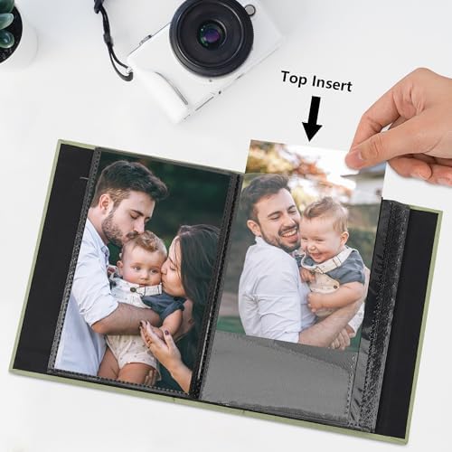 Small 4x6 Photo Album 24 Pockets Linen Cover Light Green 6 Pack - Image 5