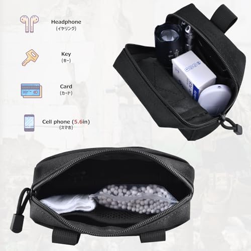 Azarxis Molle Pouches, Tactical Compact EDC Small Utility Pouch Waist Bags Sundries Storage Admin Organize Gear Gadget for Military Backpack - Image 6