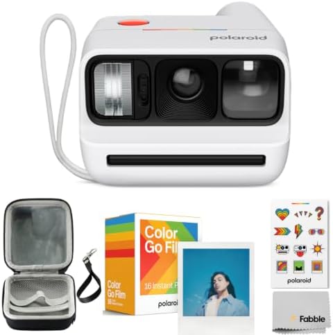Polaroid Go Generation 3 Instant Film Camera Bundle with Go Color Film 16 Exposures, Protective Hard Case, Wrist Strap & Accs. for Instant Photography (White) by Polaroid