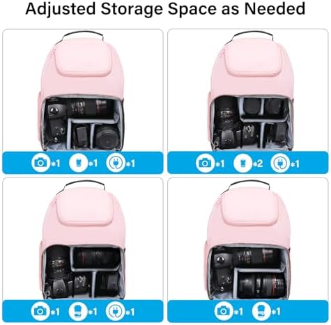 MOSISO Camera Sling Bag, Camera Case Crossbody Photography Bag, Pink - Image 2