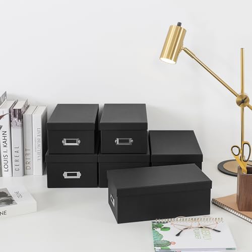 Soul & Lane - Black Photo Storage Boxes with Lids, Set of 6 in 2 Sizes - Image 4