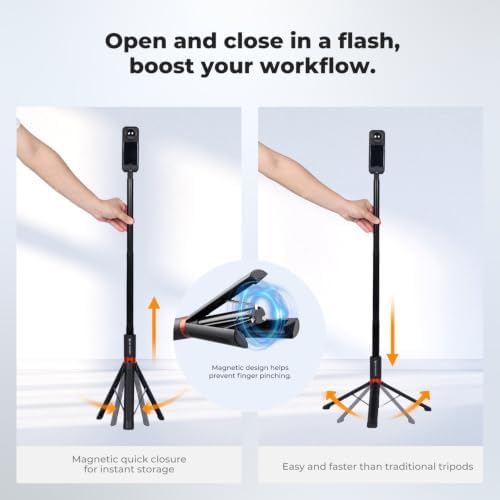 K&F CONCEPT 66" 2-in-1 Invisible Selfie Stick Tripod for Insta360 X5/X4/X3 - Image 5