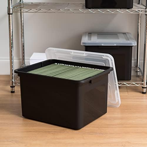 IRIS USA 35 Qt. Letter/Legal File Box with Latching Lid, Black - Image 6