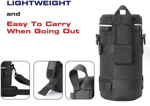 Camera Lens Case Lens Bag Compatible (4.33" x 9.25"(Nylon, Black)) - Image 5
