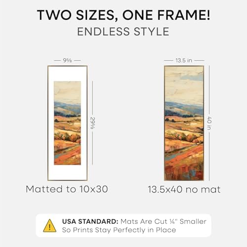 Homeforia 13.5x40 Bronze Picture Frame, High-End Metal, 10x30 Mat, Glass - Image 2