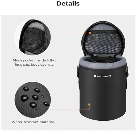 K&F CONCEPT Camera Lens Case, 3-Way Carry Bag for Lens with Air Blower - Image 5