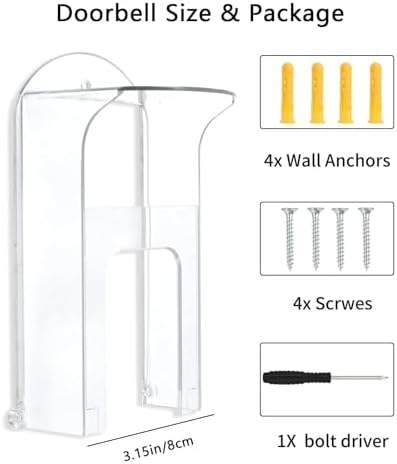 Clear Plastic Doorbell Rain Cover Compatible with Ring//Kasa/Google Nest - Image 4