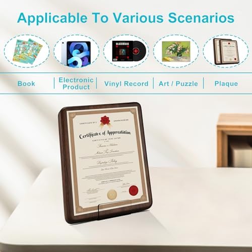 Boloyo Acylic Upright Display Stand, 10PC 6 Inch Clear Display Holder Easel Base Picture Frame for Home Office School Store to Display Book, Vinyl Record, Album, LP Cover, Artworks, CDs - Image 3