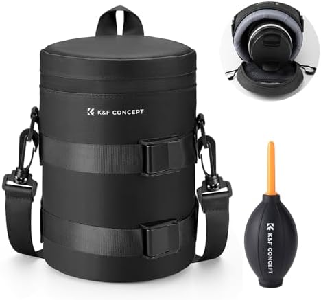K&F CONCEPT Camera Lens Case, Protective Pouch for Lens with Air Blower by KFCONCEPT
