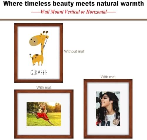 RPJC 8x10 Solid Wood Picture Frame Real Glass Cover Brown - Image 5