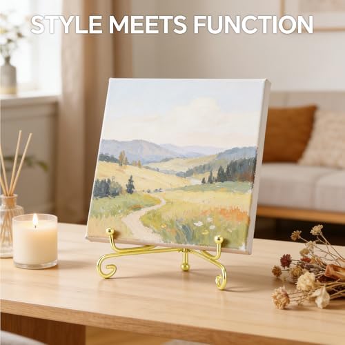 Artliving Plate Stands for Display, 5 Inch Decorative Plate Holder, Metal Picture Stand for Table, Small Easels for Display Card, Photo, and PSA Slab - Ideal for Party and Wedding (Gold, 2 Pack) - Image 5