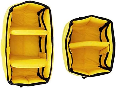 Cubeze Duo (ACQB 41) Flexible Padded Storage Bags; Removable & Adjustable Padded Inserts; Drawstring Closure; Hi-Vis Yellow Interior; Exterior Pockets for Accessories; Yellow (2 Pack) - Image 4