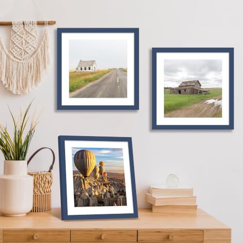 12x12 Picture Frame Set of 4 with Real Glass, Wall & Tabletop Display - Image 2