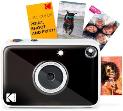 Kodak Printomatic+ Instant Print Digital Camera (Black) 10MP Portable Camera with Interactive RGB LED Status Indicator, Prints Full-Color Photos on Zink 2x3” Sticky-Backed Photo Paper - Easy & Fun by Unknown