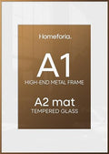 Homeforia A1 Bronze Poster Frame, High-End Metal, A2 Mat, Glass by Homeforia