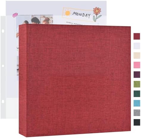 Mublalbum 12x12 Inch 3 Ring DIY Scrapbook Photo Album 40 Pages, Red by Mublalbum