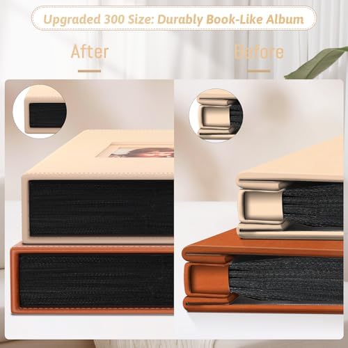 Popotop 4x6 Photo Album Holds 300 Pictures, Vegan Leather Hardcover - Image 6