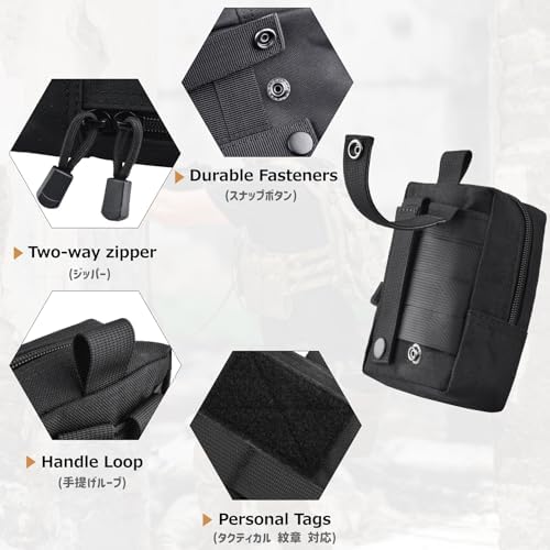 Azarxis Molle Pouches, Tactical Compact EDC Small Utility Pouch Waist Bags Sundries Storage Admin Organize Gear Gadget for Military Backpack - Image 3