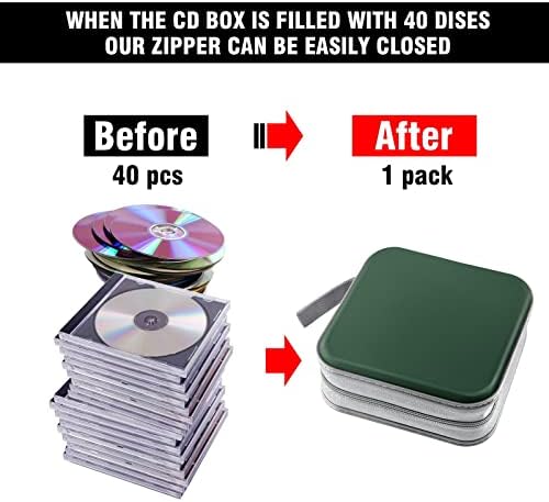 40‑Capacity Hard Plastic CD/DVD Binder for Car, Home & Travel - Image 4