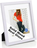 RPJC 11x14 Solid Wood Picture Frame Real Glass Cover White by RPJC