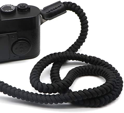 Paracord Woven Camera Neck Shoulder Strap Belt Hand Compatible with Canon Nikon Sony Olympus Pentax Fujifilm Panasonic SLR DSLR Digital Mirrorless Cameras 42 inch Black - Image 5