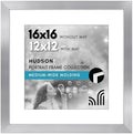 Americanflat 16x16 Picture Frame - Matted to 12x12 - Silver by Americanflat