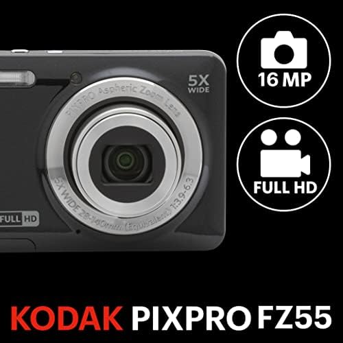 KODAK PIXPRO FZ55 16MP Compact Digital Camera, 5X Optical Zoom, Black - Image 3