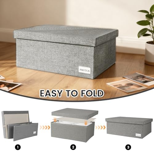Photo Storage Box 8x10, Decorative Photo Storage Containers With Lid - Image 6