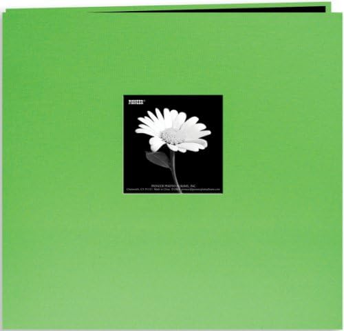Pioneer 8 Inch by 8 Inch Postbound Fabric Frame Cover Memory Book, Citrus Green - Image 2