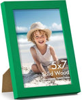 Vittanly 5x7 Picture Frame Made of Solid Wood for Wall or Tabletop, Green by Vittanly