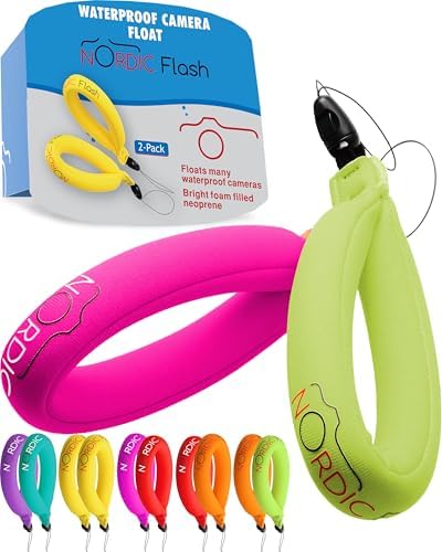 Nordic Flash Floating Wrist Strap (2-pack) for Phone & Action Camera - Compatible with GoPro Hero 13, Insta360 X4, DJI Action 5 Pro, OM System TG-7, Kodak PixPro WPZ2 & iPhone - Pink & Green by NordicFlash