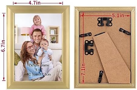 Giftgarden 5x7 Picture Frame Gold Set of 12, Multi Modern 5 x 7 Frames Bulk for Wall or Tabletop Display - Image 3