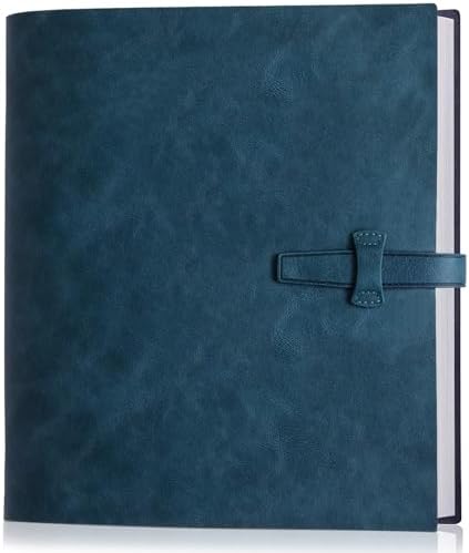 Leather Photo Album for 4x6 Pictures Photo Book With 30 Writing Paper for Family Wedding Anniversary Baby Vacation Picture Album (Blue) by Unknown