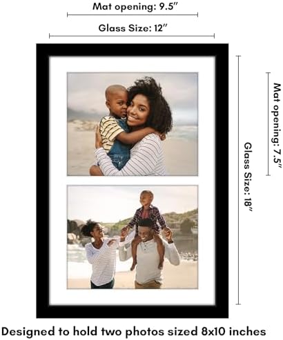 Americanflat 8x10 Double Picture Frame - Engineered Wood - Black - Image 2